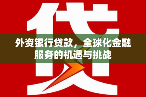 红岗外资银行贷款，全球化金融服务的机遇与挑战