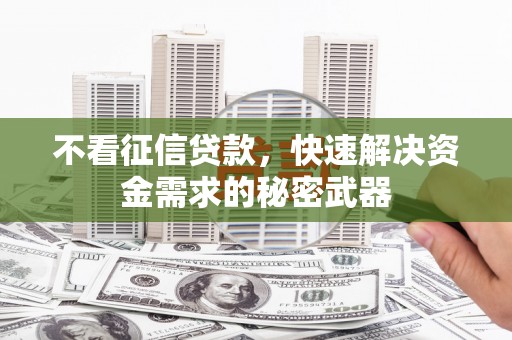 红岗不看征信贷款，快速解决资金需求的秘密武器