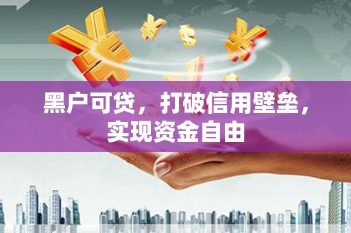 红岗黑户可贷，打破信用壁垒，实现资金自由